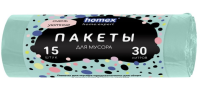 Пакеты д/мусора “Очень Уютные”, 30л 1/15 шт, бирюзовые, 0351 HOMEX (40) Бирюзовый - фото