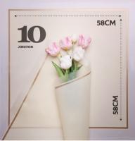 Пленка матовая 58см*58см, 10 листов, кант 50, персик Персиковый - фото