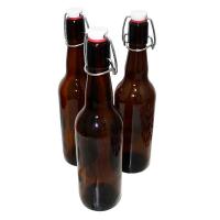 Стеклобутылка 500мл LM Beer коричневая +Бугел.пробка W4016  - фото