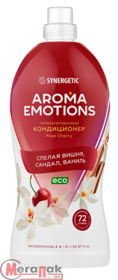 Кондиционер д/белья концентр 1,8л"Synergetic"EMOTIONS" Ripe Cherry/Спелая вишня (6)110468  - фото