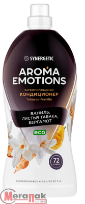 Кондиционер д/белья концентрированный 1,8л"Synergetic"EMOTIONS Tobacco-Vanille/Табак-ваниль(6)110467  - фото