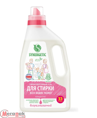 Средство для стирки белья Универсальное жидкое "Synergetic" 1,0л, арт. 109100/8, 109506  - фото